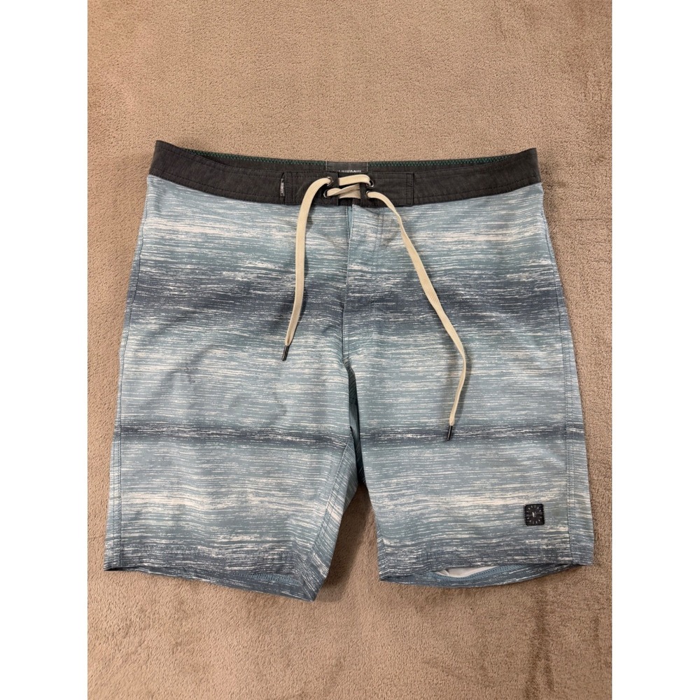Linksoul Board Shorts Mens Size 34 Blue Space Dye‎ Swim Trunks Stretch Surf
